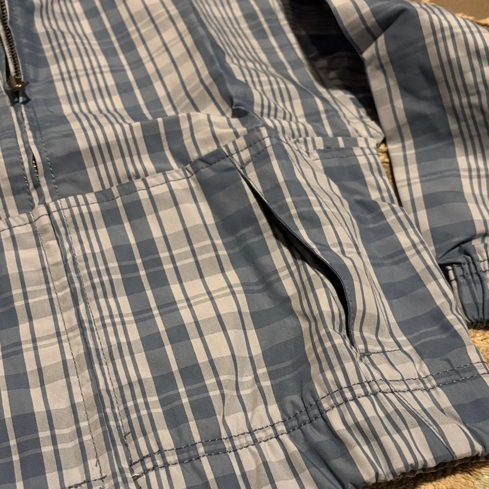 GAP Kids Anorak Zipper Plaid Blue Jacket - Picture 3 of 5